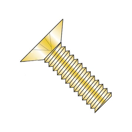 #4-40 X 3/8 In Phillips Flat Machine Screw, Plain Steel, 5000 PK